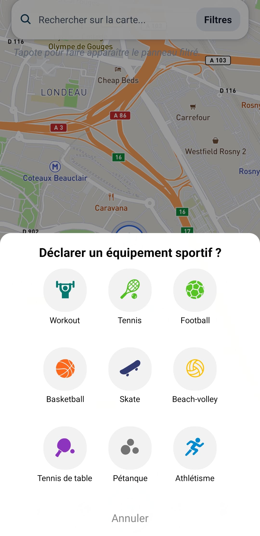 Capture SportSeek: Déclare un spot